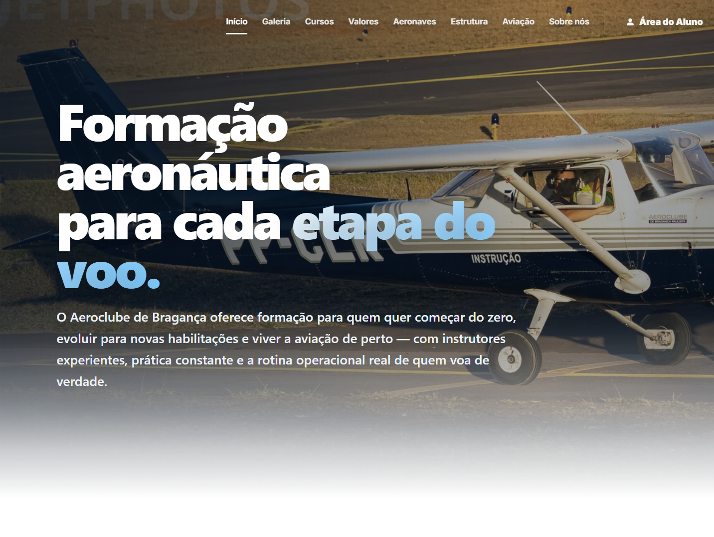 Site do Aeroclube de Bragança Paulista